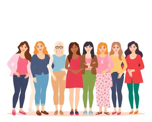 Ilustracija grupe žena s ružičastom vrpcom